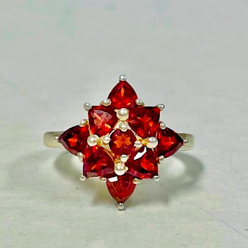 925 chuck clemency rhodolite garnet cluster ring